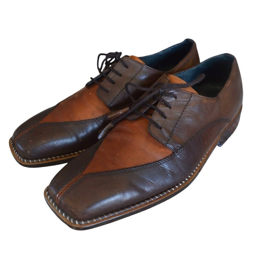 Giorgio Brutini Oxfords Men’s Size 11 Brown Leather  Two Tone Lace Up Square Toe
